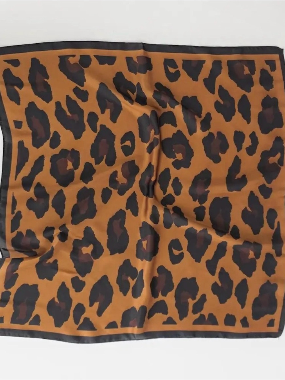 Pretty Simple Sylvie Leopard Square Scarf | Brown/Cream | New